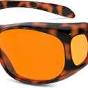 Eyekepper 100% Blue Light Reduction,Huge Fitover Anti-Blue Blocking Computer Eyeglasses with Extra Amber Lenses, Tortoise