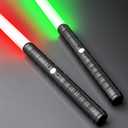 Lightsabers 15 Colors, Metal Hilt 2-in-1 Dueling Double Light Sabers, Rechargeable, Force Sound, Silent Mode, Heavy Dueling, Toys for Adults Kids Christmas Birthday Gifts Cosplay, Medium