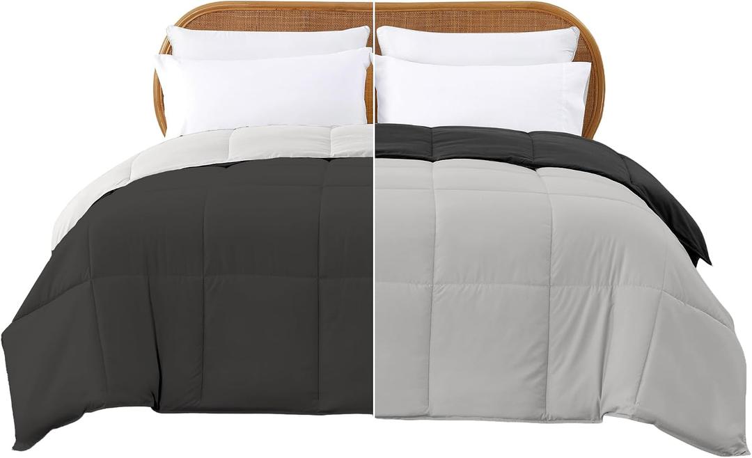 Modern Threads Down Alternative Reversible Comforter Dark Gray/Gray Queen