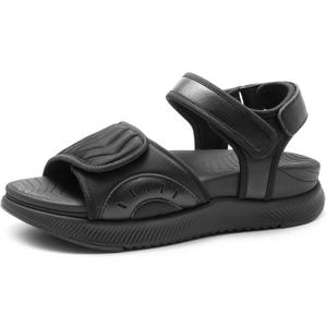 DREAM PAIRS Walking Sandals Women Arch Support Platform Sandals Comfortable Open Toe Hiking Summer Shoes Lightweight Outdoor Athletic Sport Water Sandals (9, Black)