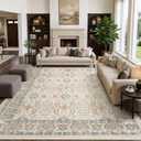 10x12 Area Rug for Living Room, Washable, Traditional, Multi Color