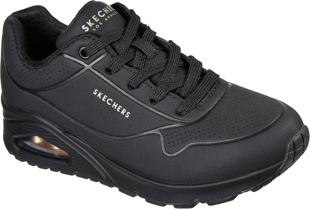 Skechers Women's Uno- Stand On Air Sneaker (7 Wide, Black/Black)