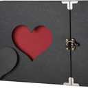 Scrapbook Firbon Handmade DIY Family Photo Albums Couples Memory Book Black Page Scrap Book for Anniversary, Christmas, Valentine's Day, Birthday (Black)