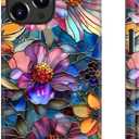for iPhone 16 Pro Max Case, Wireless Charging Compatible,Dual-Layer Protection with Cute Wildflower Design, Soft Silicone + Hard Shell, Chic Phone Cover for Women - Vibrant Defined Blossoms