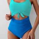 Eomenie Women's One Piece Swimsuit Tummy Control Slimming Bathing Suit Cutout Tie Knot Swimwear (S)