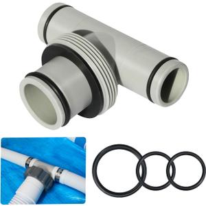 Pool Hose Connectors and Fittings with Double Waterproof Ring, Pool Hose T Splitter 1.5 to 1.25 for Swimming Pool Vacuums, Cleaners or Filter Pump Hoses (1.5 to 1.25-3 interfaces)