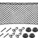 Car Rear Cargo Net, Adjustable Elastic Storage Organizer Net, Trunk Cargo Storage Net, Universal Fit for Car, Vehicle, SUV (43.3"x 15.8")