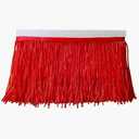 Beaded Fringe Trim,Ribbon Tassel Fringe Trim 4 Inch Wide 1 Yards Long for Crafts DIY Dress Clothes Decoration (Red)