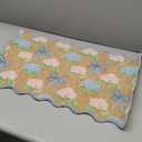 Dunzy Hydrangea Doormat Blue Scalloped Hydrangea Bow Coir Door Mat Spring Indoor Outdoor Front NonSlip Welcome Mat Decorative Rug for Home Entrance Porch