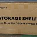 No Assembly Bookshelf, 3 Tier Stylish Black Folding Book Shelf, Foldable Bookcase with Glass Shelf, Small Collapsible Display Case Storage Organizer for Bedroom, Living Room