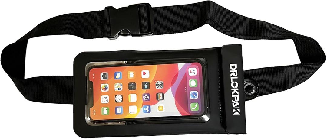 Surfing Waterproof Waist Pouch Crossbody Chest Bag Fanny Pack Snorkeling Swimming Bag Beach Floating Dry Phone case holder (Black)