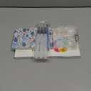 Mini Portable Watercolor Palette Set-Grid Paint Box with Binder Clips Include 24 Colors Paint - Brush*3 and Picture Album Art Materials Coloring Markers for Travel, Creative Drawing Kit for Beginners and Art Enthusiasts(Blue Acrylic-L)