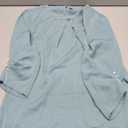 Allegra K Women's Dressy Blouses Keyhole Ruched 3/4 Sleeve Work Top Business Casual Tops M, Pea Green