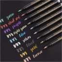 Dyvicl Metallic Brush Marker Pens - Metallic Pens Art Markers for Calligraphy, Brush Lettering, Black Paper, Rock Painting, Card Making, Scrapbooking, Fabric, Metal, Ceramic, Wine Glass, Set of 9