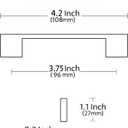 Alzassbg 10 Pack Champagne Copper Cabinet Pulls, 3-3/4 Inch(96mm) Hole Centers Rectangle Cabinet Handles Kitchen Pulls for Drawers and Cabinets AL3051SCG