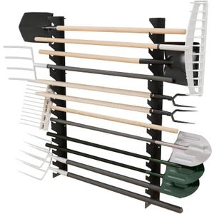 Garage Tool Organizer Wall Mount, Shed Yard Tool Organizer for Garage, Horizontal Organization Tool Racks for Walls, Shovels and Rakes, 3FT
