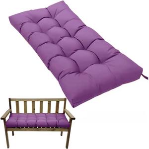 Waterproof Bench Cushions for Outdoor/Indoor Furniture,Tufted Patio Bench Seat Cushion, Swing Seat Cushion,Garden Loveseat Cushions,Waterproof Cushions for Lounger Garden (Purple, 39.3x19.7in)