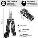 14-In-1 Multitool with Safety Locking, Professional Stainless Steel Multitool Pliers Pocket Knife, Bottle Opener, Screwdriver with Nylon Sheath Apply to Survival,Camping, Hunting and Hiking 1 Pcs