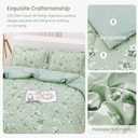 Mooreeke Floral Queen Size Comforter Sets, Vintage Sage Green Botanical Flower, Lightweight Bedding for All Seasons, 3-Piece Bed in a Bag with Fluffy Quilted Reversible Comforter & 2 Pillow Shams. Queen size