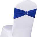 Spandex Royal Blue Chair Sashes 100 Pack Wedding Chair Bands with Buckles Dark Blue Chairs Bows for Party Birthday Bridal Baby Shower Engagement Anniversary Banquet Events Decorations