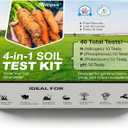 AAwipes Soil Test Kit for 4-in-1 pH, Nitrogen(N), Phosphorus(P), Potassium(K) Levels 40 Tests for Garden, Lawn, Yard & Plant Care Reliable Nutrient Tester with Sampling Accessories