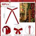 6 PCS Large Cmael Velvet Ribbon Bows for Christmas Tree, 23.5x15.5 Inch Bow Tree Topper Velvet Ornaments for Christmas Tree DecorationsOutdoor Garland Wreath Decor (Camel)