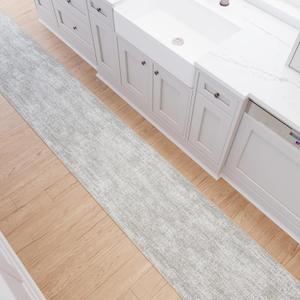 Ottomanson 3X6 Washable Hallway Runner Rug - Rug Runners for Kitchen Solid Non-Slip Indoor Entryway Rug - Ultra-Thin Bathroom Floor Mat - Carpet for Laundry Room Bedroom, 31" x 6'