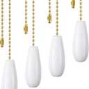 Boao 4 Pieces Ceiling Fan Pull Chains Wooden Pendant Pull Chains Extension 13.8 Inch for Ceiling Light Lamp Fan