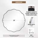 ANDY STAR Brushed Nickel Round Bathroom Mirror, 28 Inch Circle Mirror in Stainless Steel Metal Frame, Large Silver Round Vanity Mirror with Unique Wavy Design