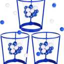 3 Pack Head Hoop Basketball Party Game for Kids and Adults Carnival Games Adjustable Basket Net Headband with 40 Balls for Birthday Party Basket Head Game Family Indoor Outdoor Fun Activities (Blue)