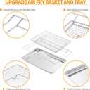 Upgraded LRAL302S LRAL303S Air Fryer Basket and Tray Replacement for LG Air Fryer Tray 304 Stainless Steel LG Stove Oven Parts Air Fry Basket Drip Pan Oven Airfryer Tray Rack1 Set