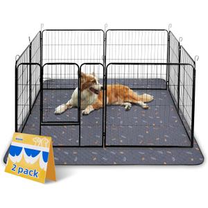 Sunheir Washable Pee Pads for Dogs Extra Large 48" x 60" 2-Pack, Reusable Puppy Pads Pet Training Pads for Dog Playpen Indoor, Waterproof Dog Pee Pads for Puppy Playpen, Whelping Pad - Deep Grey