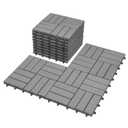 Interlocking Deck Tiles 12"x12"x0.94'' Gray Acacia Wood Patio Decor Flooring Tiles-Interlocking FSC Wood Flooring Squares Tile-Home Decor Floor Wood Tiles. Fresgard Brand Name 10pcs Pack (Dusk Grey - 12 Slat)