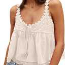 Gacaky Womens Summer Boho Lace Tank Top Casual Beach Vacation Y2k Tops Fashion Crop Tops Clothes 2026 (M)
