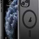 SUPFINE Magnetic for iPhone 11 Pro Max Case (Compatible with MagSafe) (Military Grade Drop Protection) Translucent Matte Shockproof Phone Cover,Black