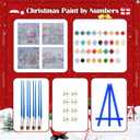 Vodolo 4 Pack Christmas Paint by Numbers Snowman with Frame,Easy DIY Christmas Painting Kit
