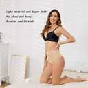 High Waisted Thong Underwear for Women Seamless High Rise Invisible Panties 5 Pack(S-XXL) (Beige, L)