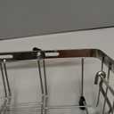 Dish Drying Rack Over The Sink, Expandable Stainless Steel Dish Drainer for Small Kitchen Counter Space Saving, RV Compact Plate Strainer In Silver Metal with Hanging Adjustable Utensil Holder