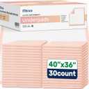 MKISS Extra Large Bed Pads 40" x 36"(30 Count), Disposable Super Absorbent Heavy Duty Incontinence Underpads, Thicken Chucks Pads for Adults, Children, Babies, Elderly and Pets