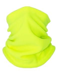 Supeniu Winter Neck Warmer, Neon Yellow Polar Fleece Neck Gaiter Warm Face Cover, Cold Weather Ski Face Mask Windproof Scarf for Men & Women (Neon Yellow)