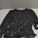 Mesh Long Sleeve Tops Crew Neck Sexy See Through Tee Shirts Party Club Night Lace Blouse, XL