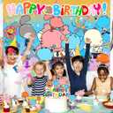 Amazing Cartoon World of Gumball Birthday Party Supplies Pack Includes Backdrop Cake Toppers Balloons for Cartoon Gumball party supplies