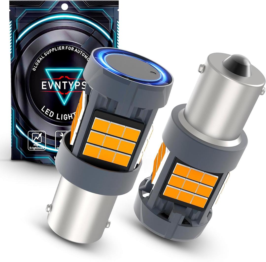 7506 LED Bulb Amber With Built in Load Resistor 1156 Turn Signal Lights Anti Hyper Flash CANBUS Error Free,1141 BA15S 1003 P21W 1156A LED Bulb, 2pcs