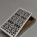 Handicrafts Home Decorative Storage Box with Lid  Black White Islamic Floral Geometry Remote Control Box, Slim Persian Mosaic Storage Box for Shelf, Desk & Living Room Decor  Shiraz 8 x 6 x 1.5