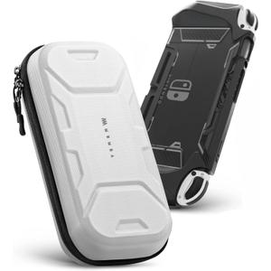Mumba Carrying Case for Nintendo Switch OLED & Nintendo Switch 2017, [Plus Version] Portable Protective Travel Carry handbag Pouch for Blade/Battle Case [Large Capacity] (White)