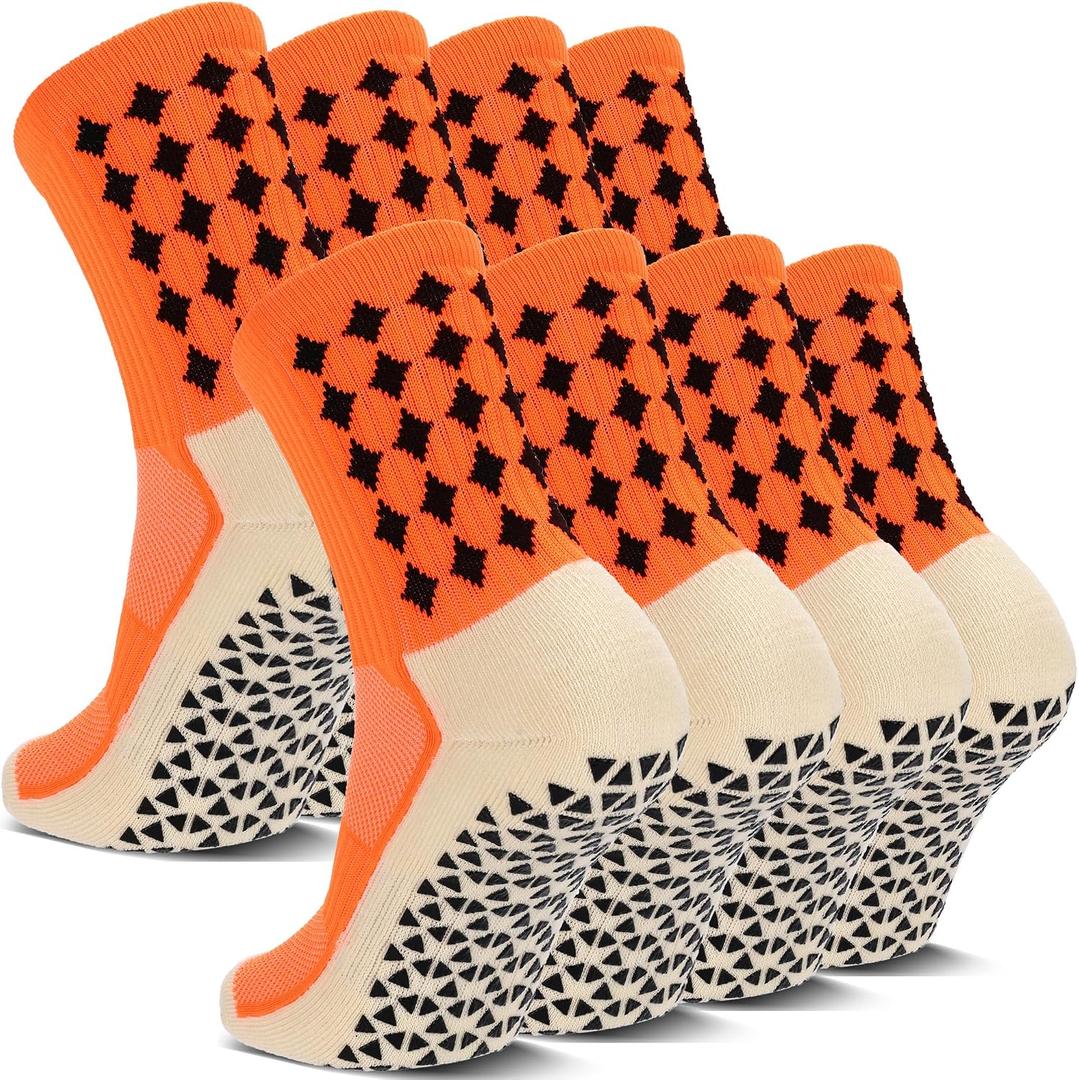2/4 Pairs Grip Soccer Socks for Men Women Cushioned Non Slip Football Basketball Athletic Sports Socks