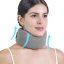 Neck Brace for Neck Pain & Support - Cervical Collar with Soft Nylon-Spandex for Keep Vertebrae Stable & Aligned for Women & Men - Ideal for Sleeping, Working, Neck Injury Recovery (Gray, S)