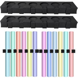 Colarr 2 Sets Seamless Photo Backdrop Wrap Paper Storage Rack Paper Roll Storage Clip 33 x 3 x 6 Inches Wall Mount Backdrop Holder Rack for Home Photography Studio Office School