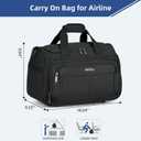 HanTrip Carry on Duffel Bag Foldable Duffle Bags for Travel, Under Seat Personal Item Bags for Airplanes, Weekender Overnight Mens Travel Tote Bag for Women Small Softside Carry on Luggage (Black), Carry-on 16.5-Inch