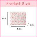 uekeboag Quilted Cotton Makeup Bag,Coquette Quilted Toiletry Bag for Women and Girls,Floral Coquette Pouch,Cute Kawaii Travel Cosmetic Bags(Pink Bow)